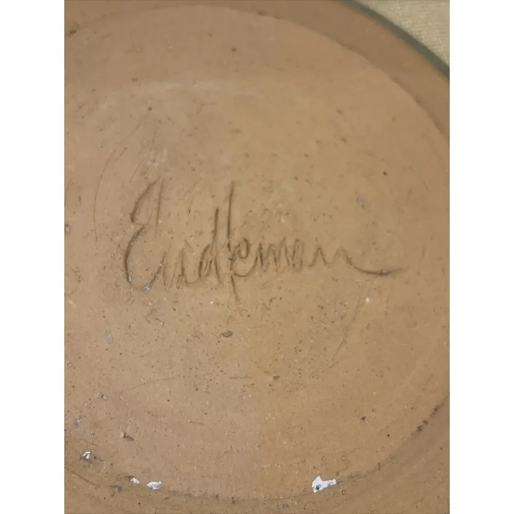 Mid Century Modern Art Pottery Covered Cheese Plate Sally Ann Endleman Ribbed